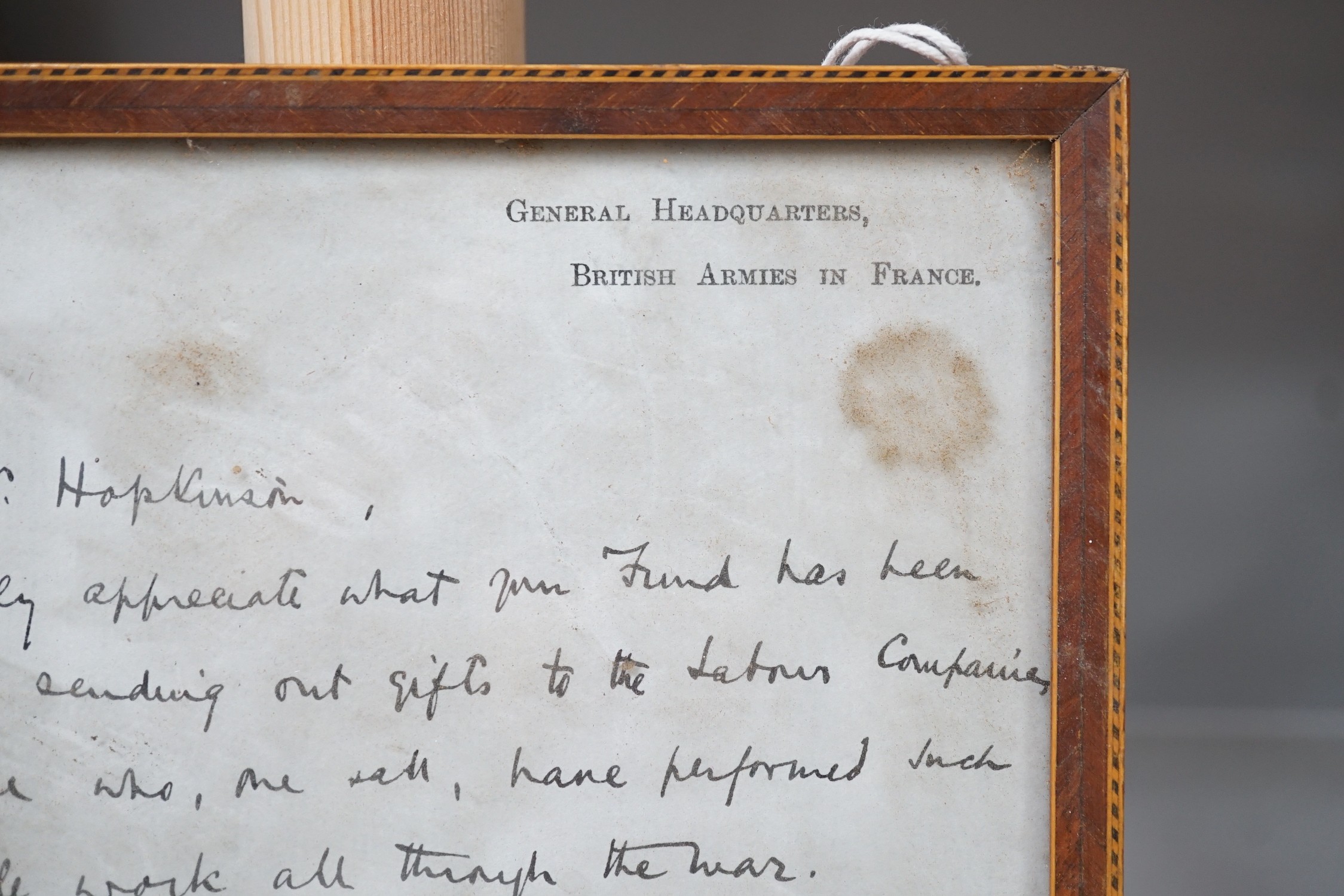 WWI interest- An autograph letter, signed by Douglas Haig 17/10/1918